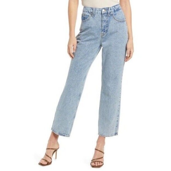 Good American Denim - Good American  90s Duster High Rise Cropped Straight Leg Jean 0/24 Indigo101